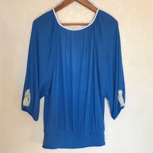 Free People Boho Peasant Blouse/Lacey and Flowy - Picture 4 of 6